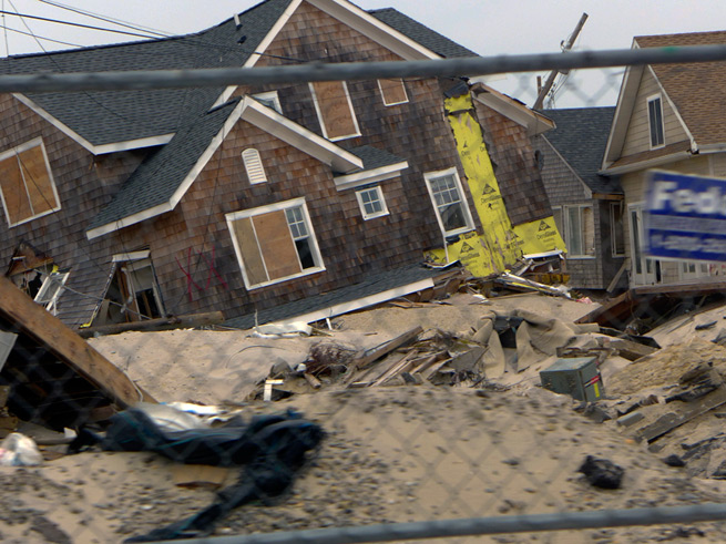 Destroyed house NJ shore