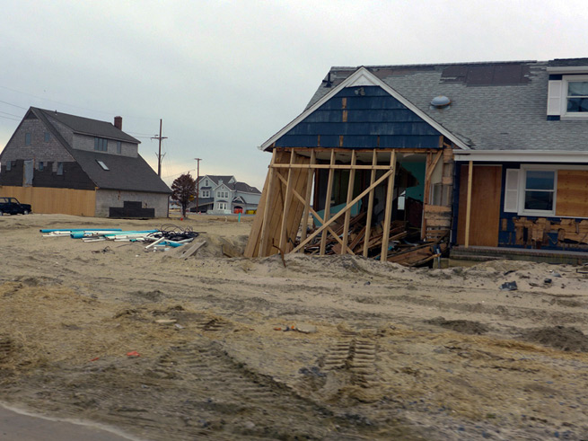 Houses plywood covering