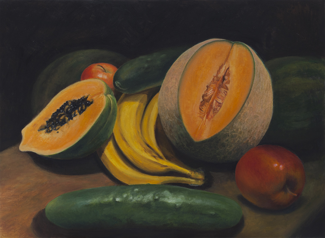 Still Life with Cantaloupe